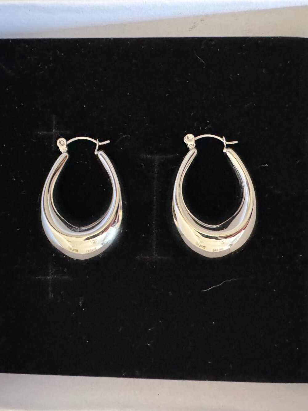 Rebel Silver Chunky Hoop Earrings - Picture 2 of 2